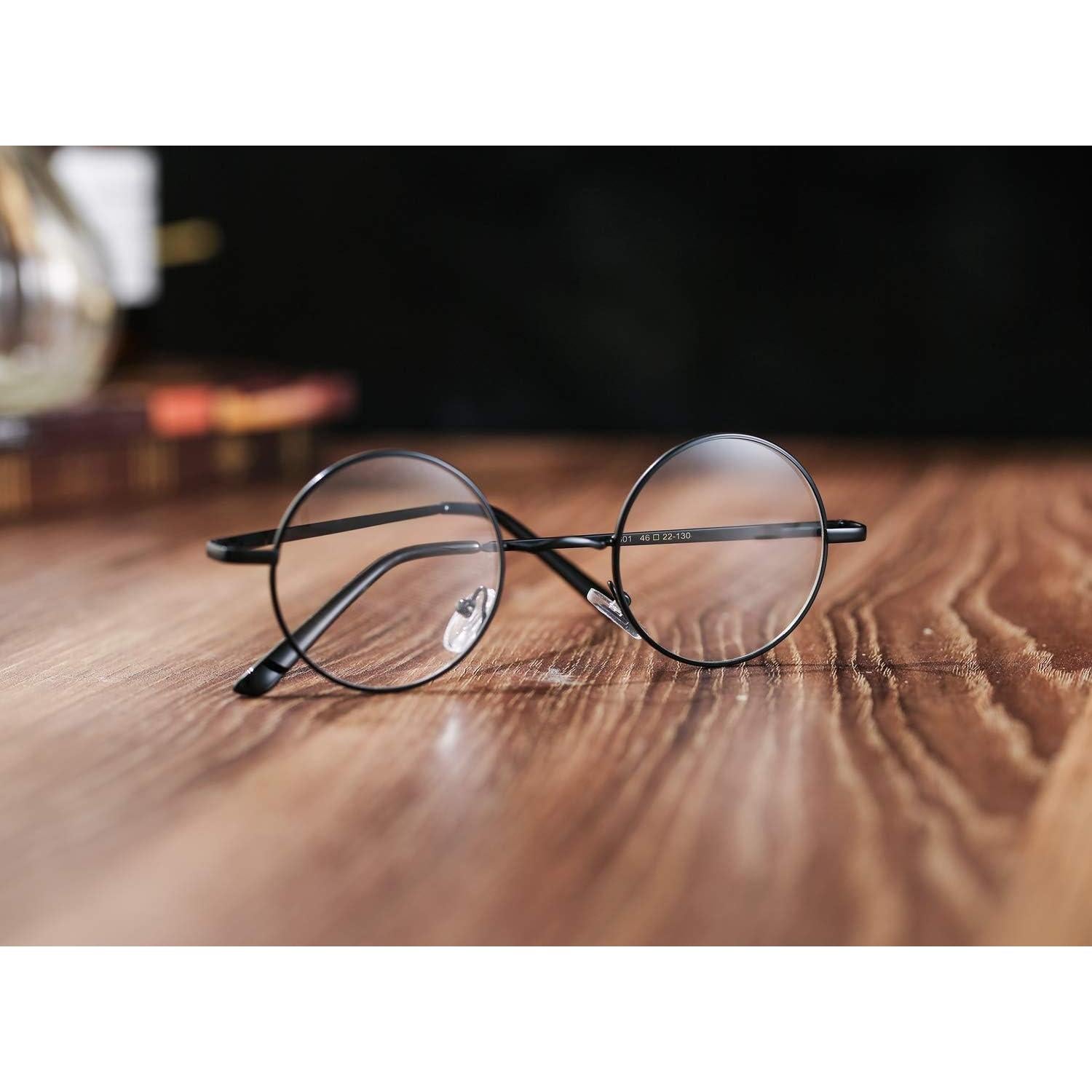 Gafas redondas vintage COASION con marco de metal sin lentes