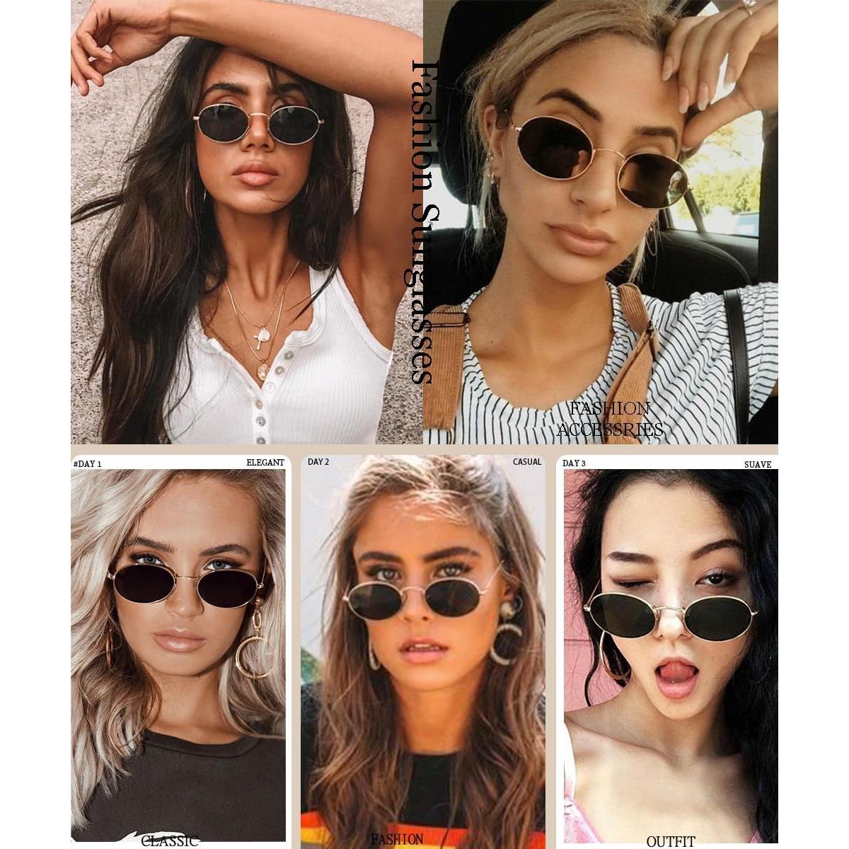 Gafas de sol ovaladas Dollger para mujeres, marco metal ligero