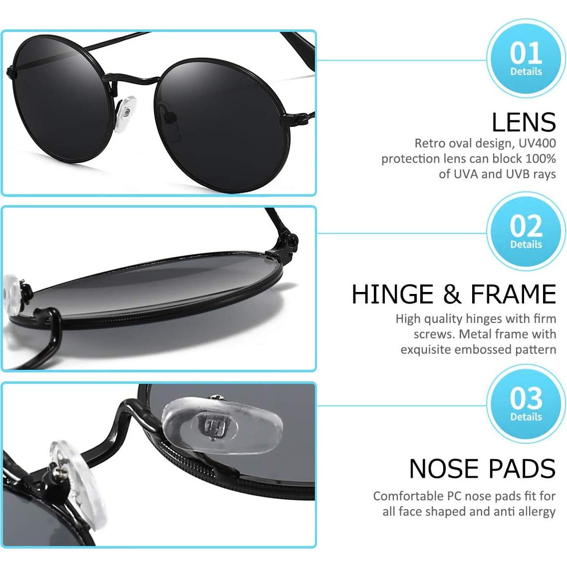 Gafas de sol ovaladas Dollger para mujeres, marco metal ligero