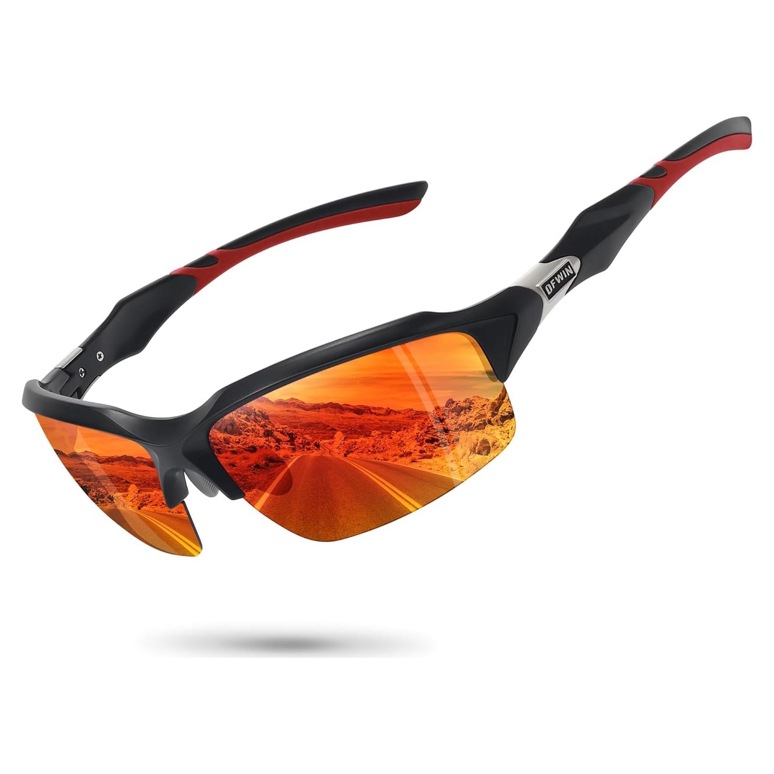 Gafas de sol deportivas polarizadas UV400 Marco negro mate