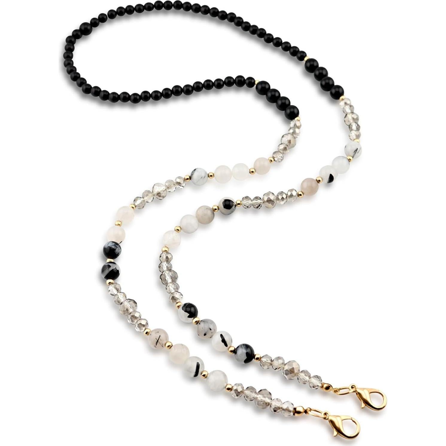 Cadena para Gafas de Piedra Preciosa - Cuarzo Turmalina Negra