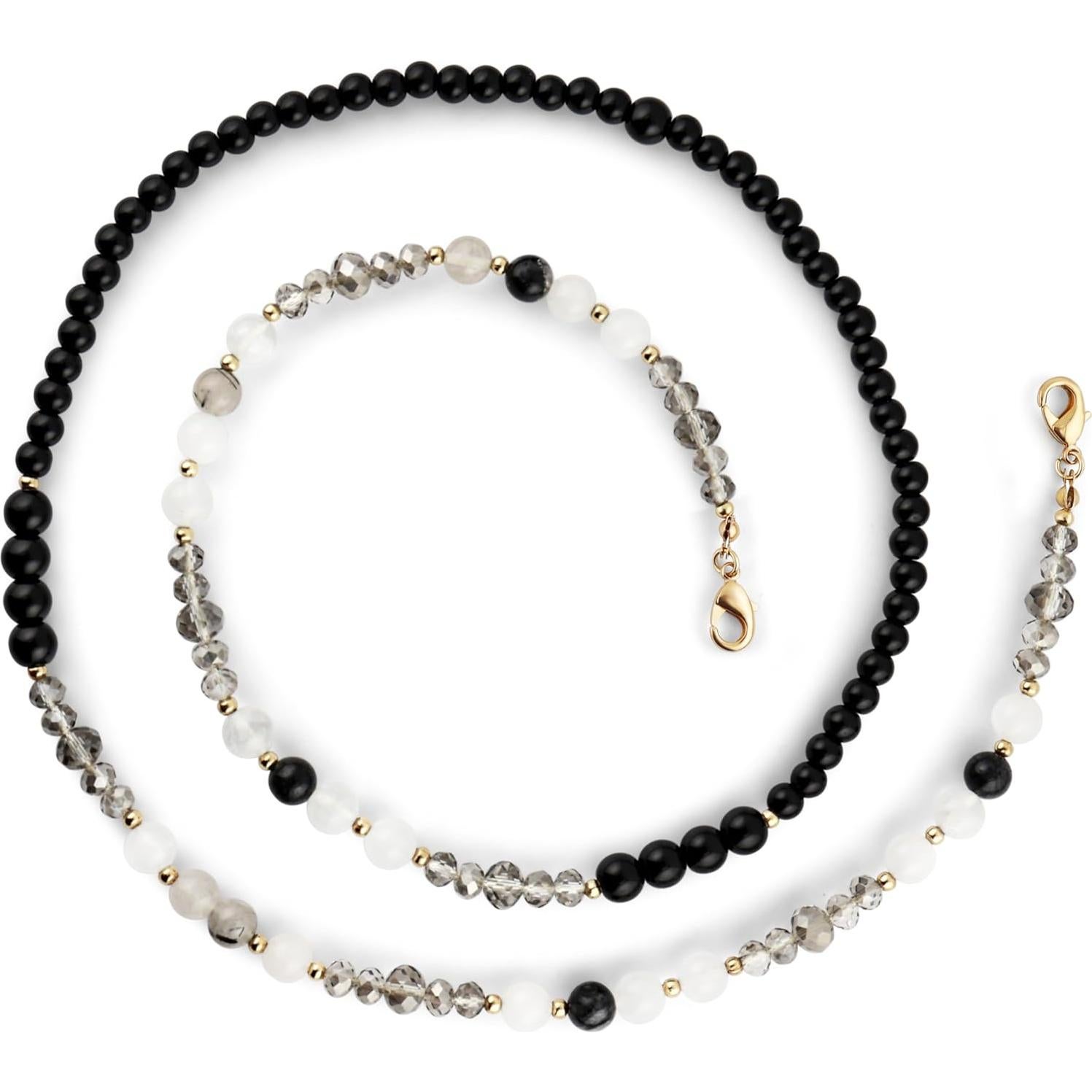 Cadena para Gafas de Piedra Preciosa - Cuarzo Turmalina Negra