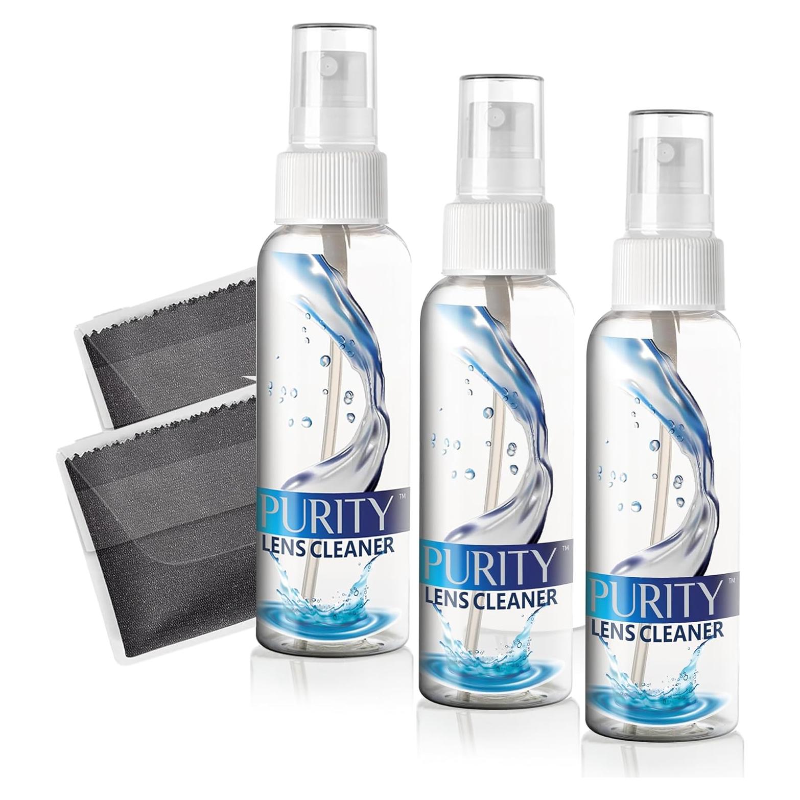 Kit Limpiador de Lentes Purity - 3 x 29,57 ml + 2 Paños