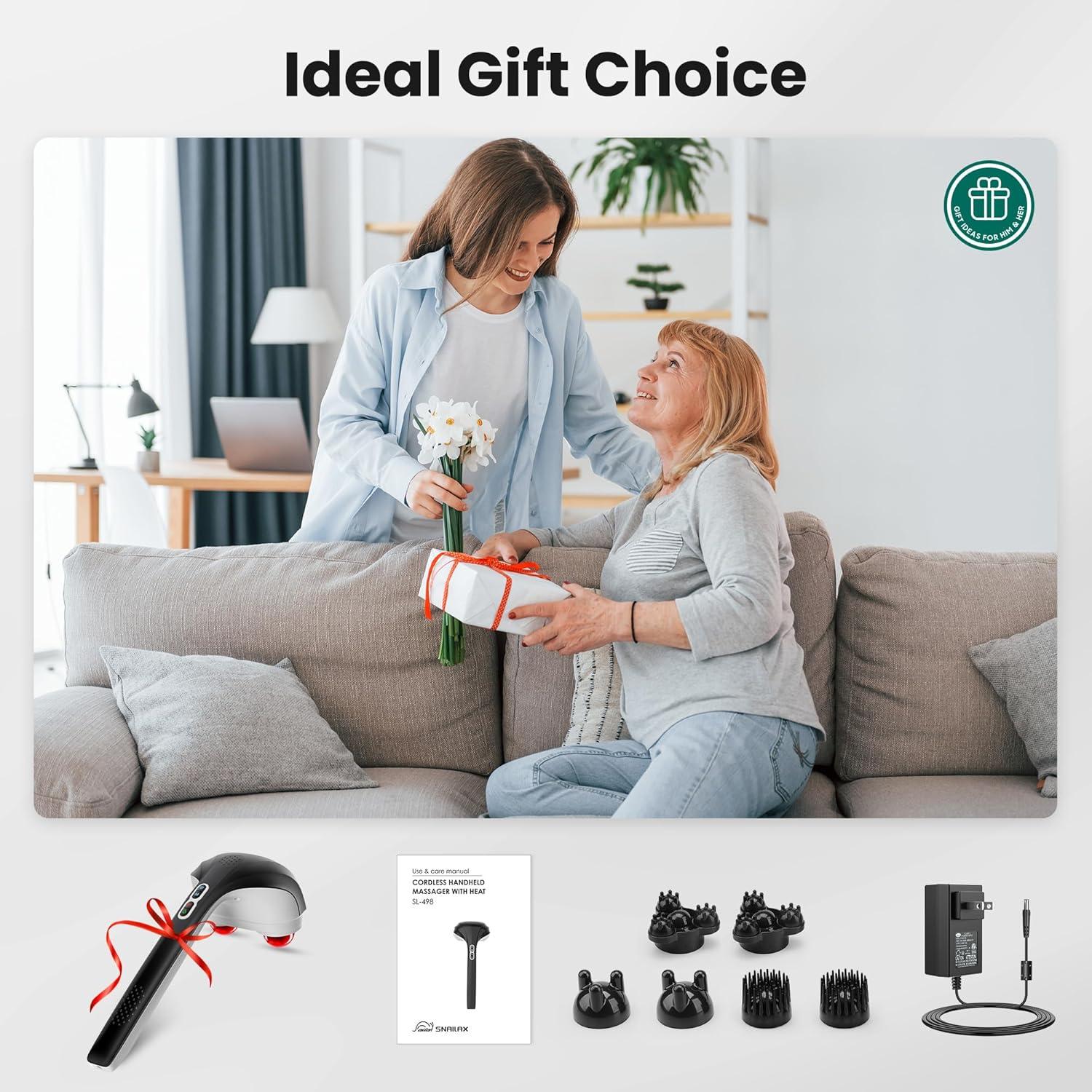 Masajeador de espalda Snailax 498 portátil con calor