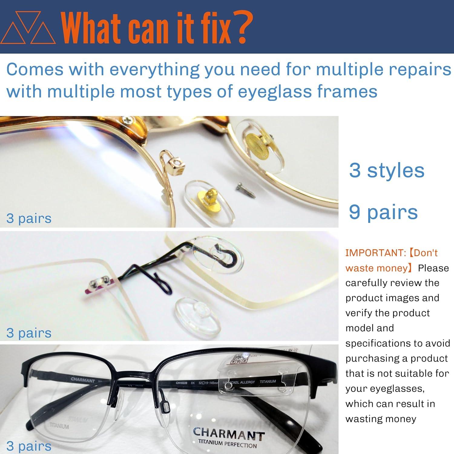 Kit de Reparación de Gafas Mingbuy con Almohadillas y Tornillos