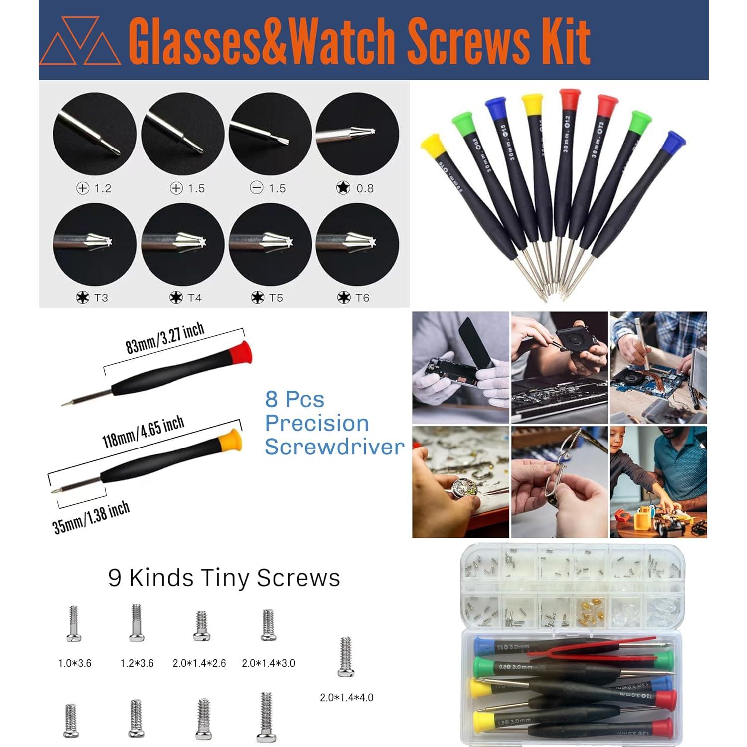 Kit de Reparación de Gafas Mingbuy con Almohadillas y Tornillos