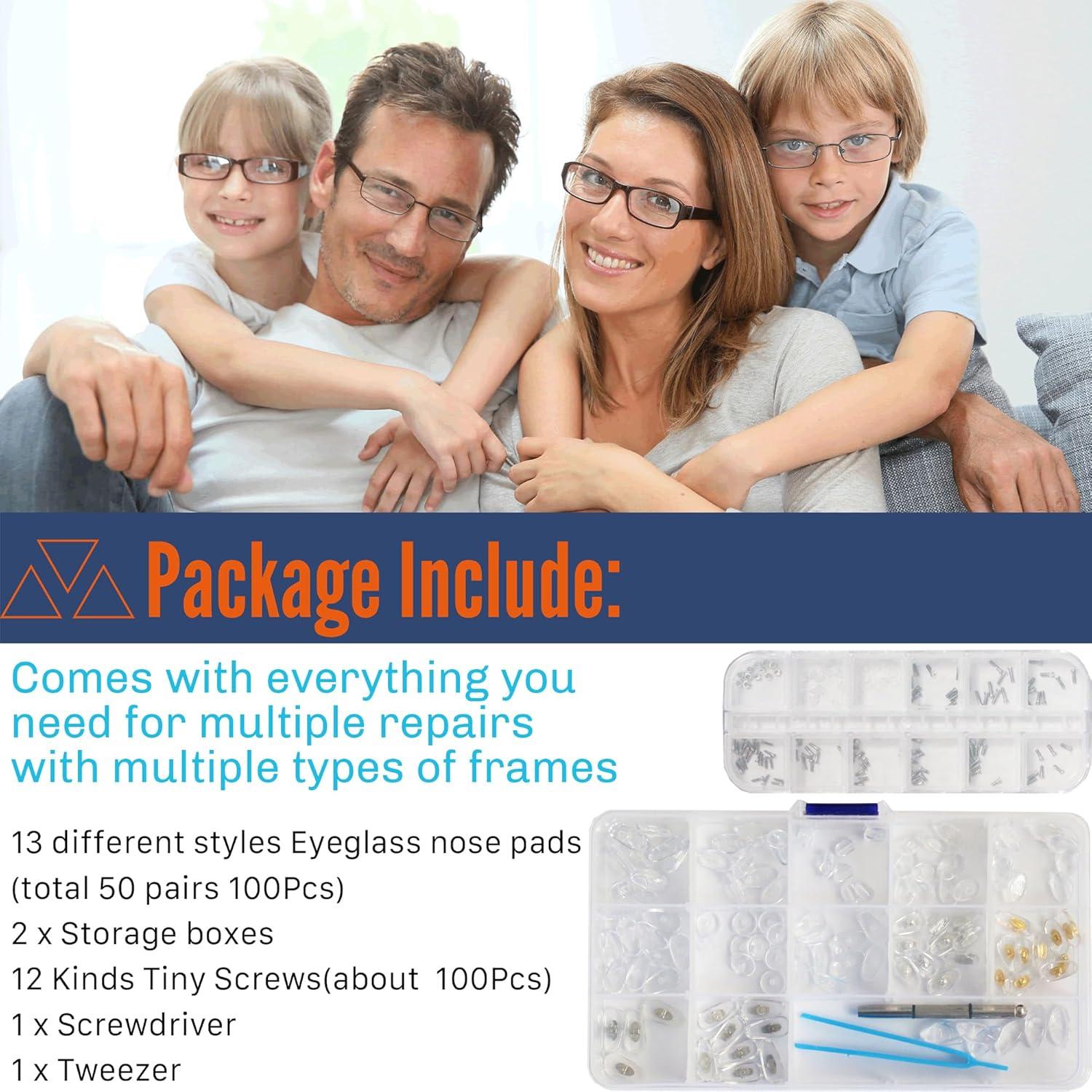 Kit de Reparación de Gafas Mingbuy con 100 Almohadillas