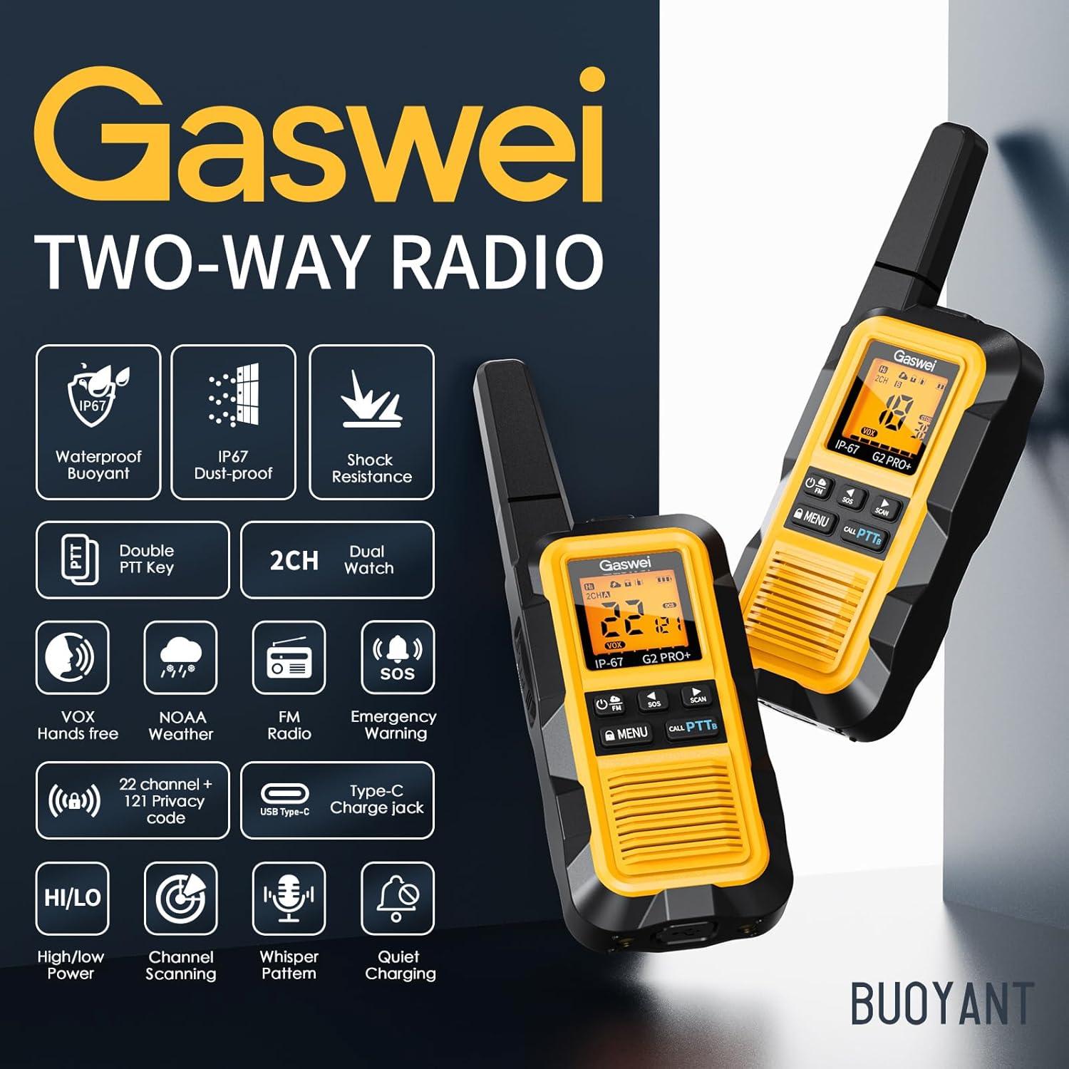 Walkie Talkies Flotantes Gaswei G2pro+ Impermeables 2 Paquete