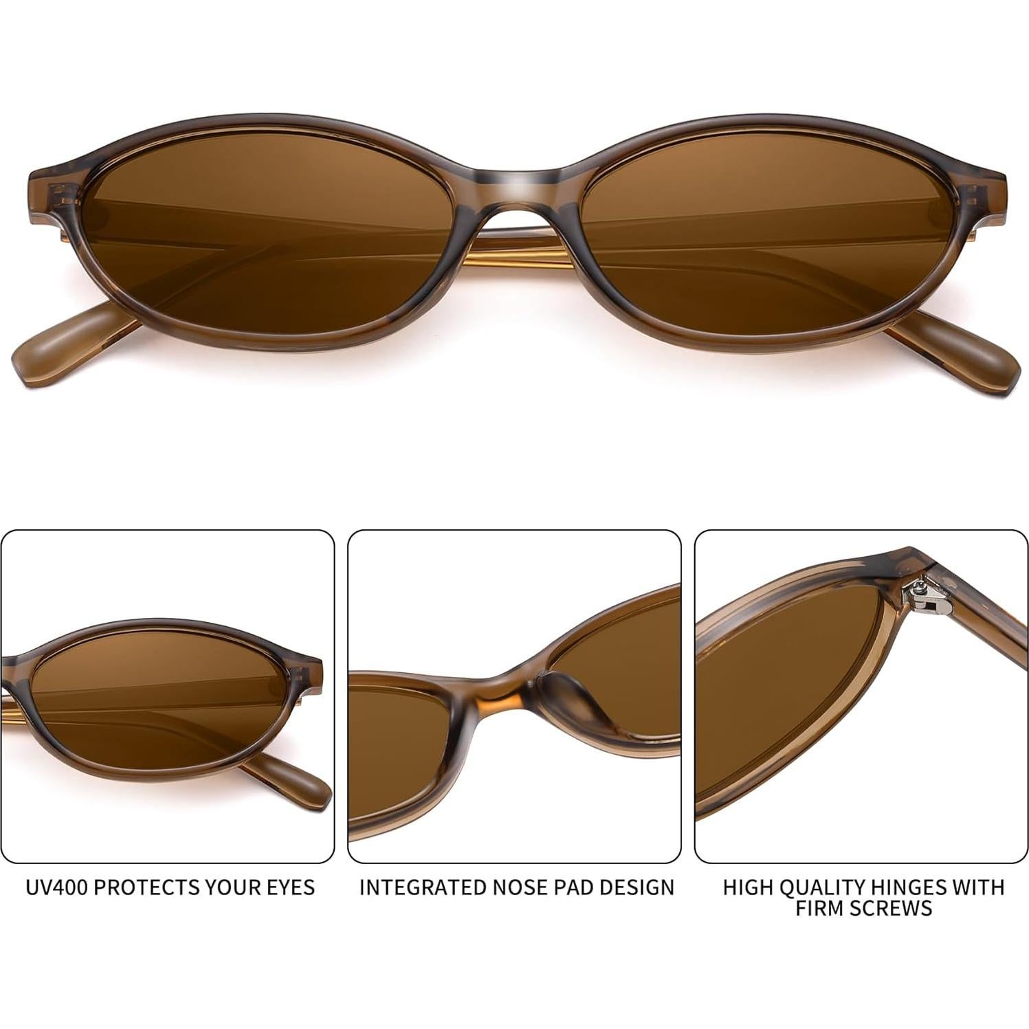 Gafas de sol ovaladas retro para mujeres - Y2K - 54mm