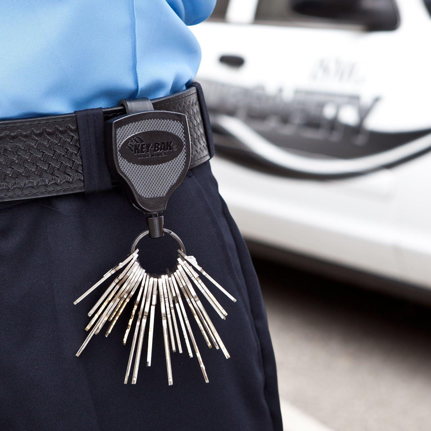 Llavero Retráctil KEY-BAK Super48 con Bloqueo, Negro