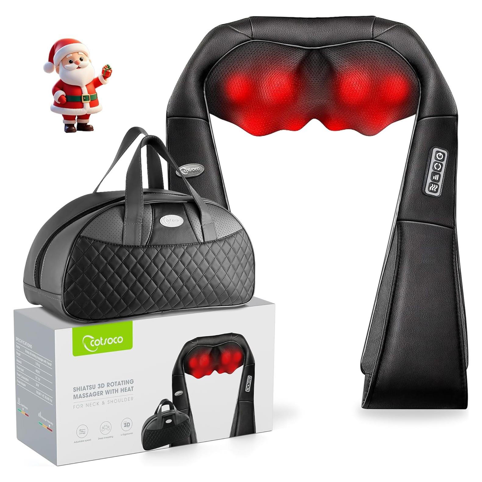 Masajeador Shiatsu Cotsoco M861-B con Calor y Almohada 3D