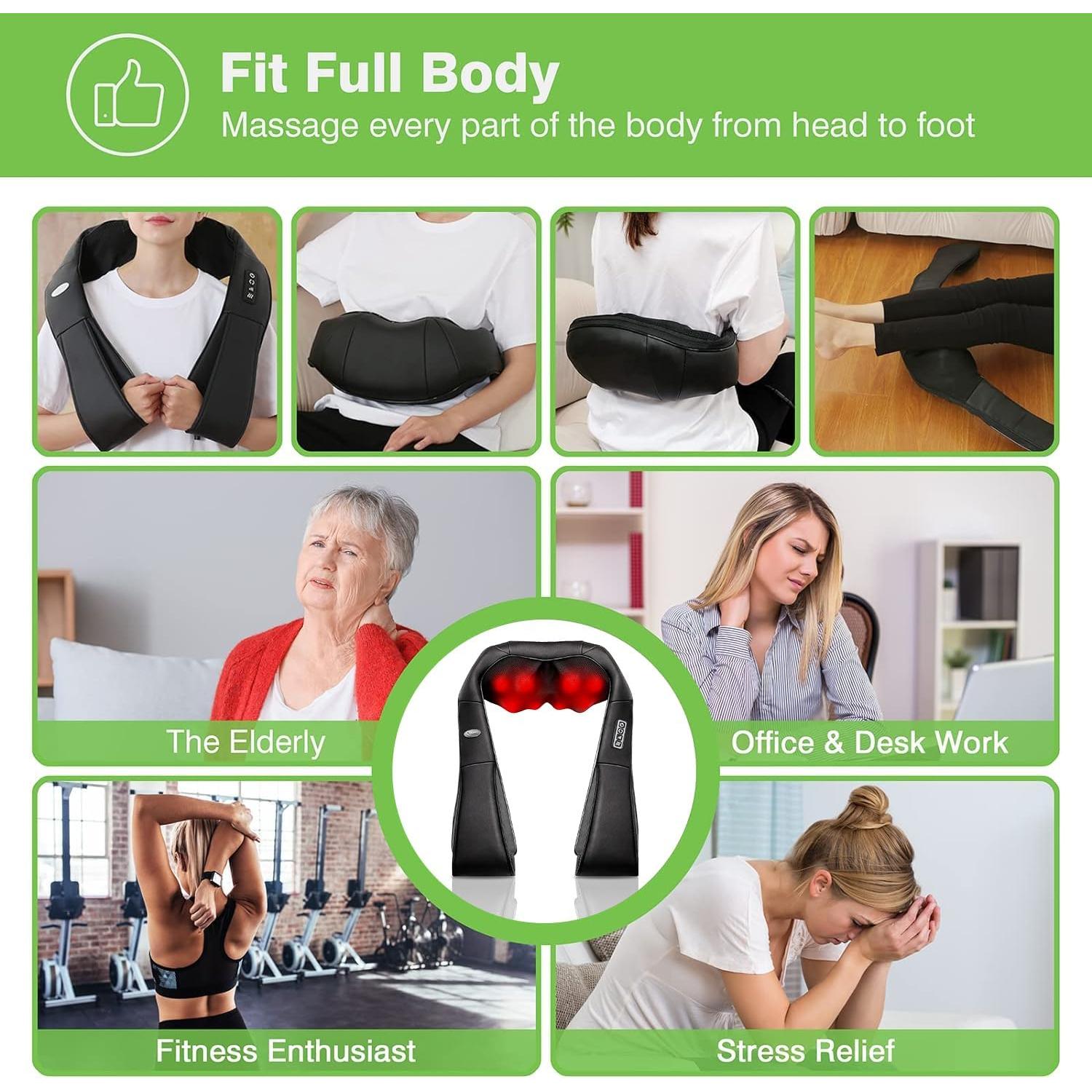 Masajeador Shiatsu Cotsoco M861-B con Calor y Almohada 3D