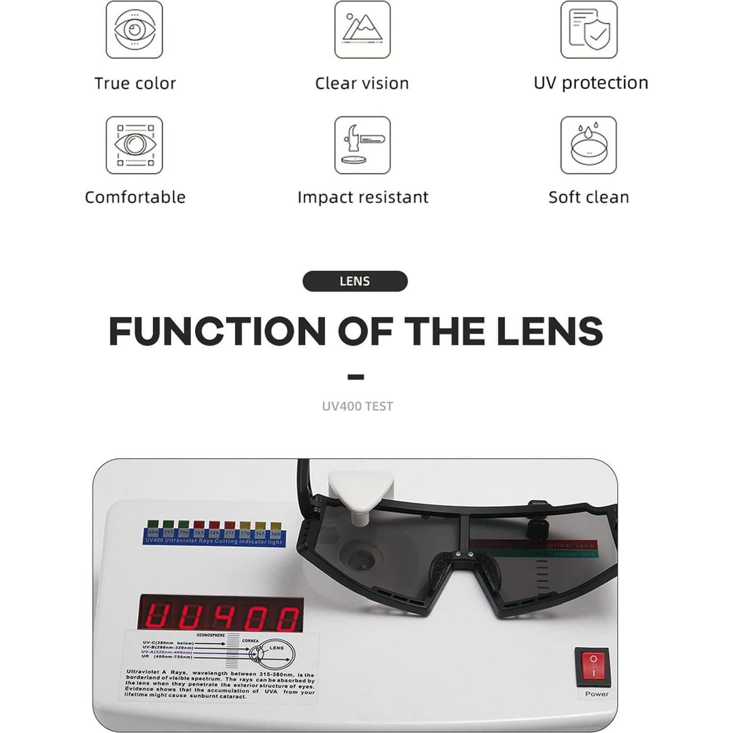 Gafas de Sol Deportivas OMEKOL Adultos Unisex Ciclismo