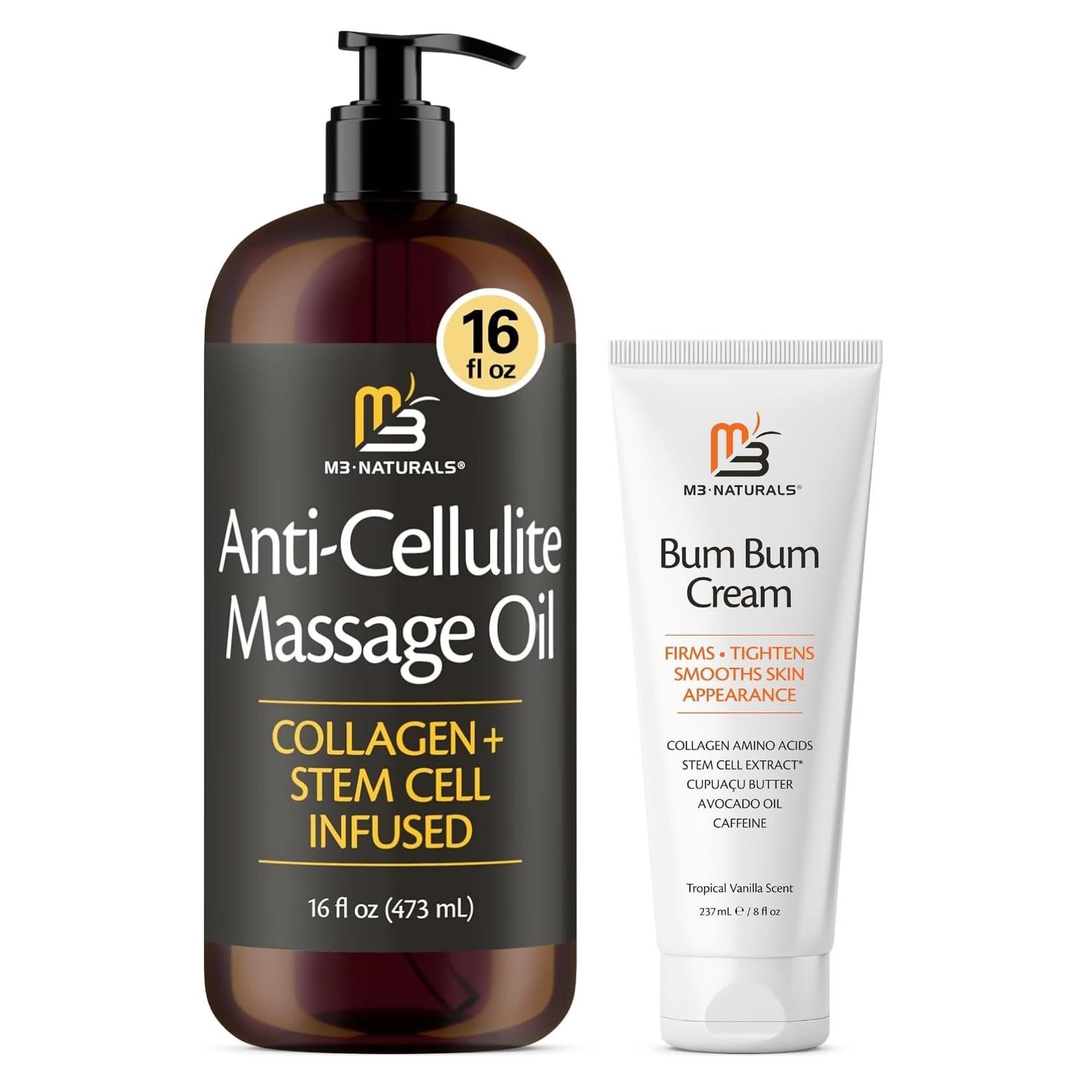 Crema Reafirmante y Aceite de Masaje Anticelulitis M3