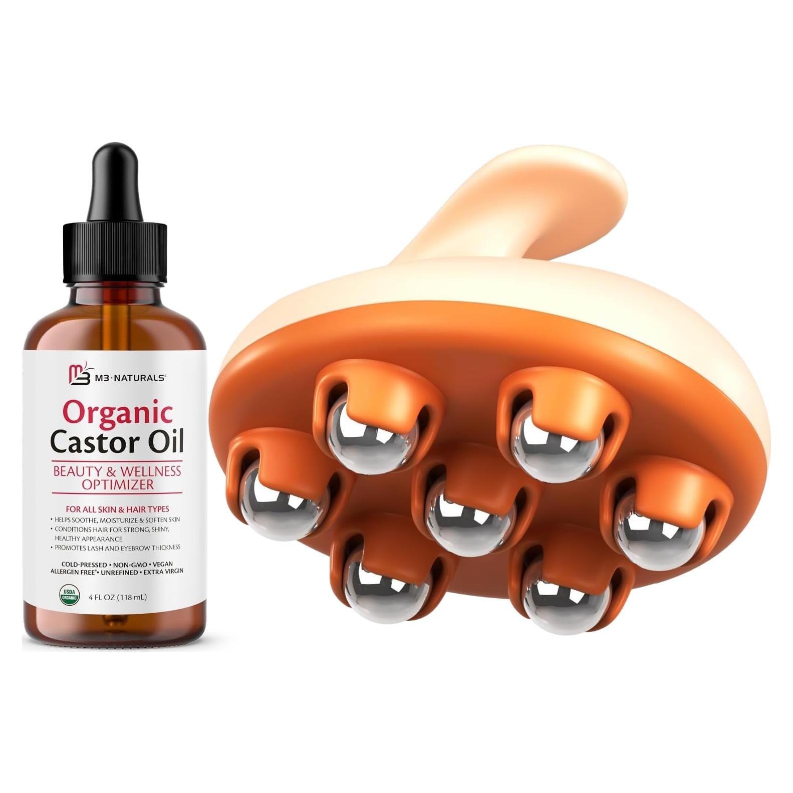 Masajeador Drenaje Linfático M3 + Aceite Ricino Orgánico 118ml