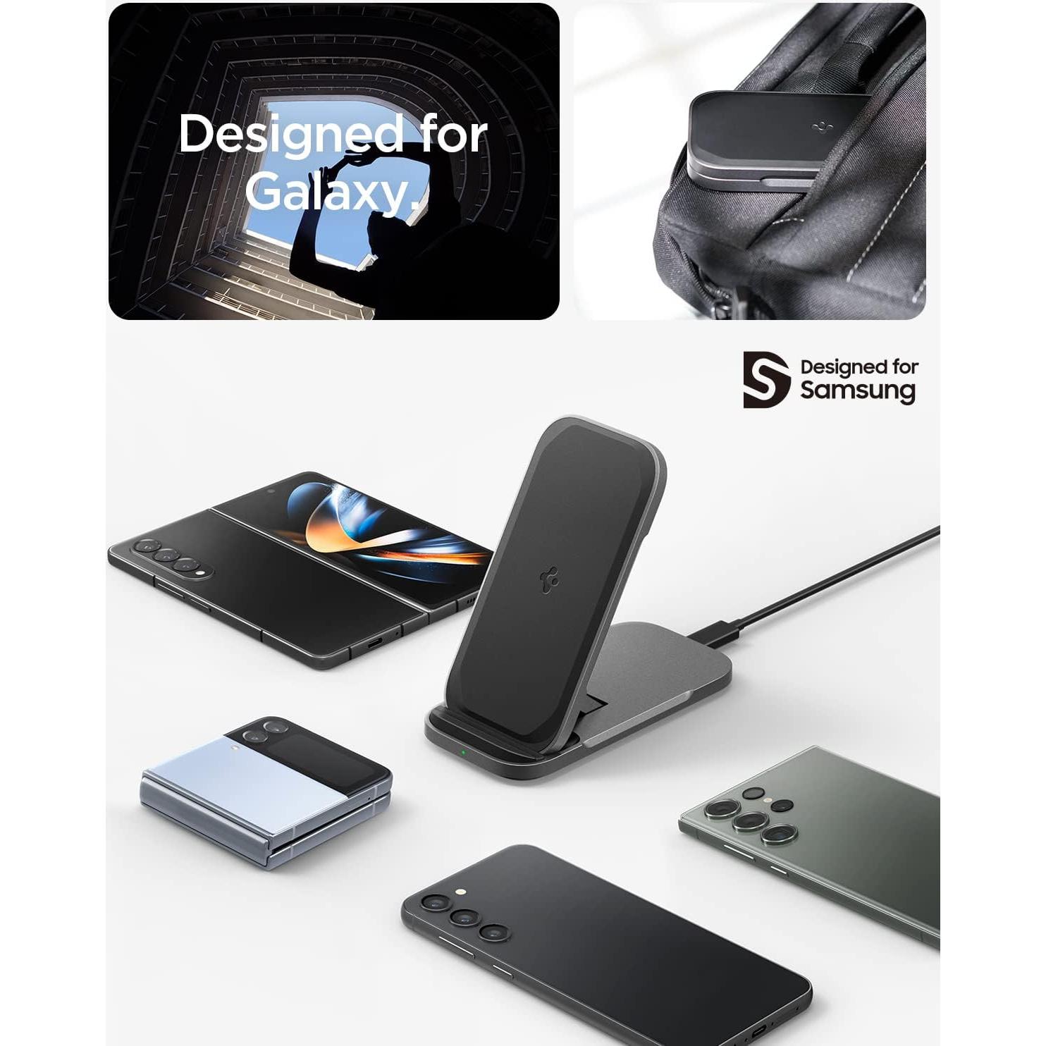 Soporte y Base de Carga Inalámbrica Spigen para Samsung