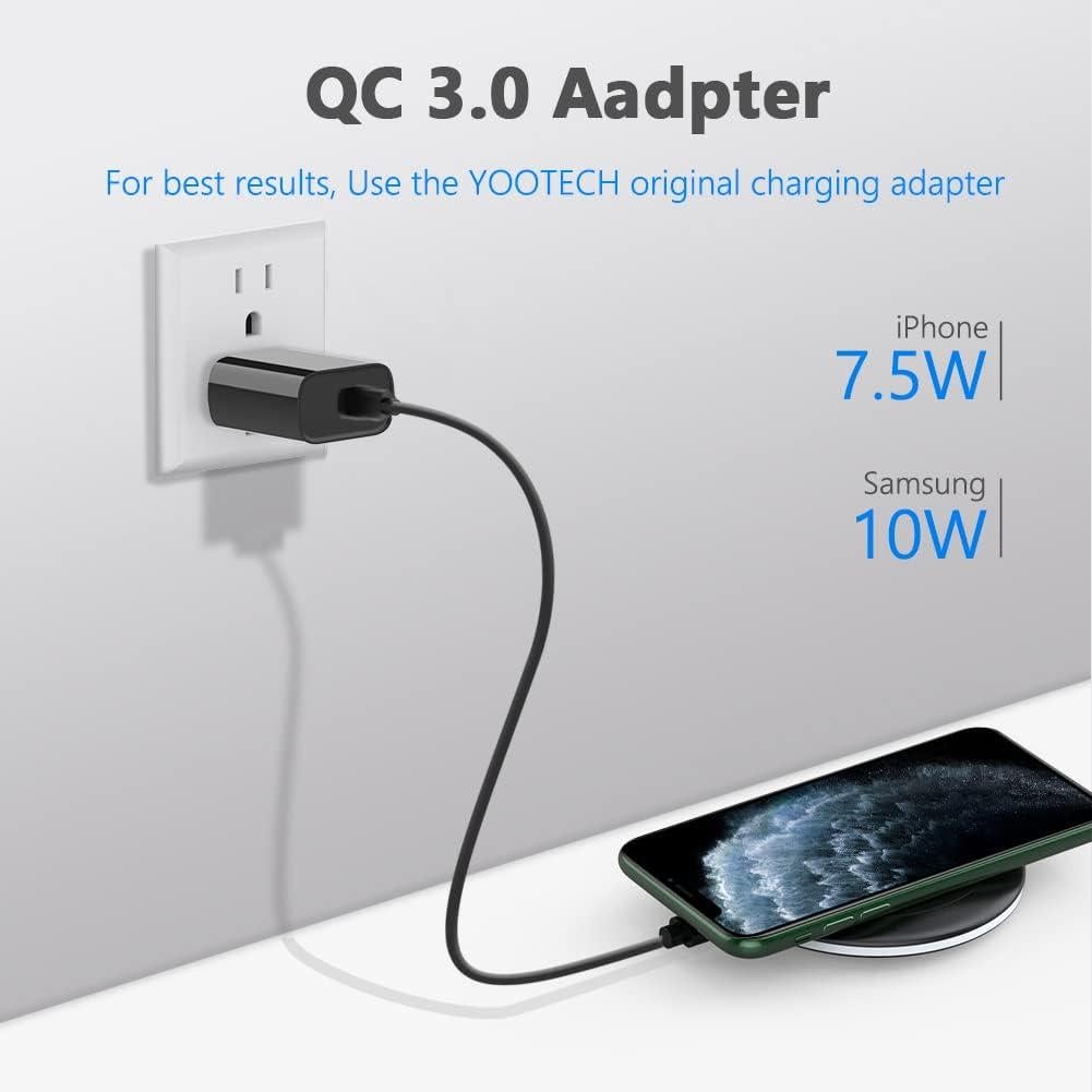 Cargador Inalámbrico Yootech 10W con Adaptador USB C 20W