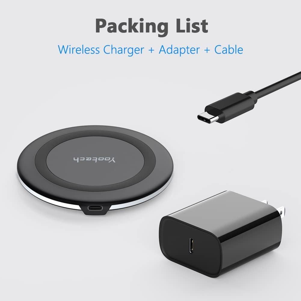 Cargador Inalámbrico Yootech 10W con Adaptador USB C 20W