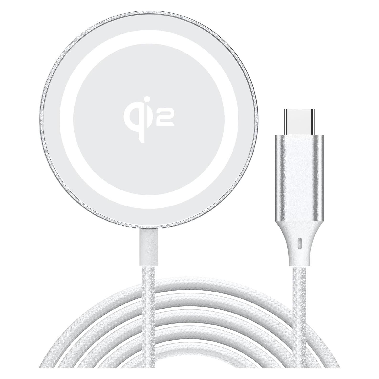 Cargador Inalámbrico Mag-Safe Yootech 15W Qi2 Plata