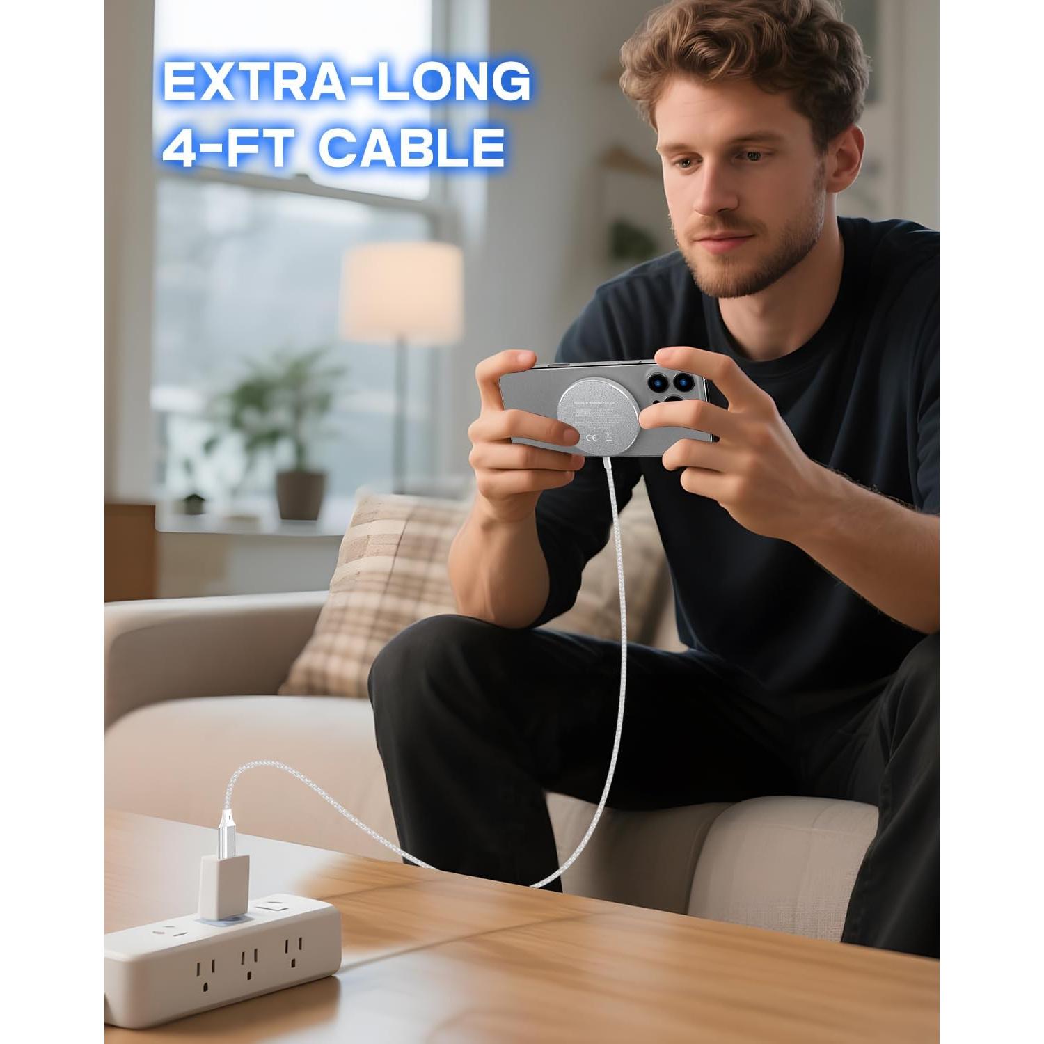 Cargador Inalámbrico Mag-Safe Yootech 15W Qi2 Plata