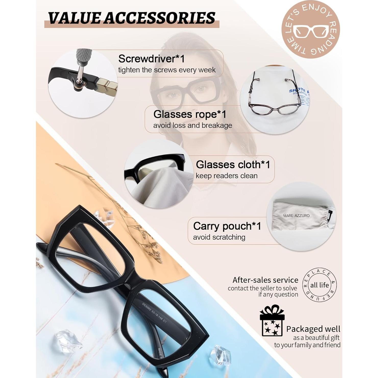 Gafas de Lectura Oversized MARE AZZURO Gato Ojo 1.0 - 3.5