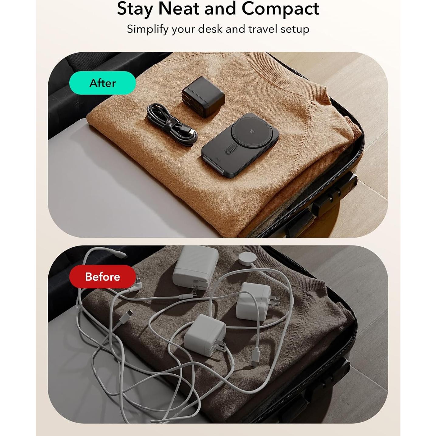 Cargador Inalámbrico 3 en 1 ESR Qi2.2 25W Negro