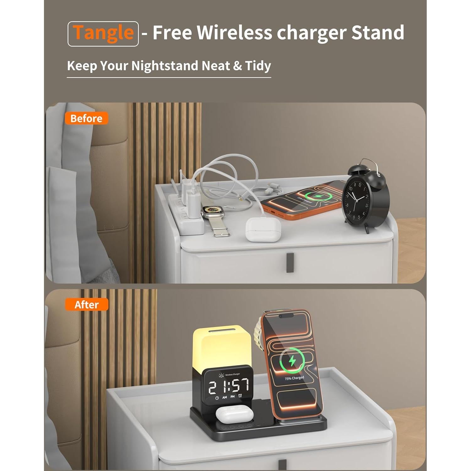 Estación de Carga Inalámbrica 6 en 1 Apple con Reloj