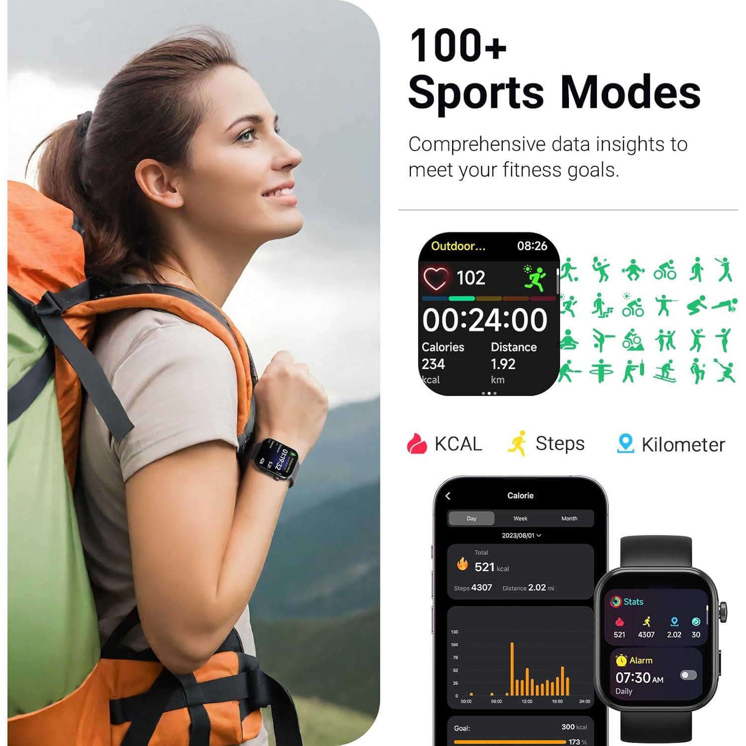 Reloj Inteligente TOZO S6 AMOLED 1.85" Bluetooth IP68 Negro