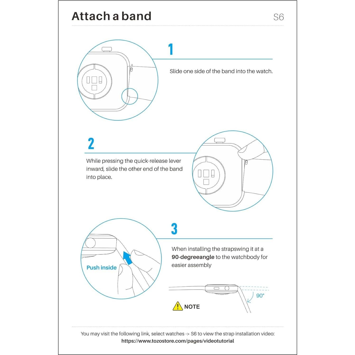Reloj Inteligente TOZO S6 AMOLED 1.85" Bluetooth IP68 Negro