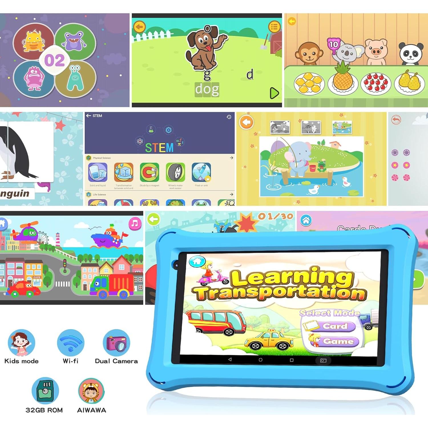 Tableta para Niños Aheadthink 7" 4GB RAM 32GB ROM WiFi