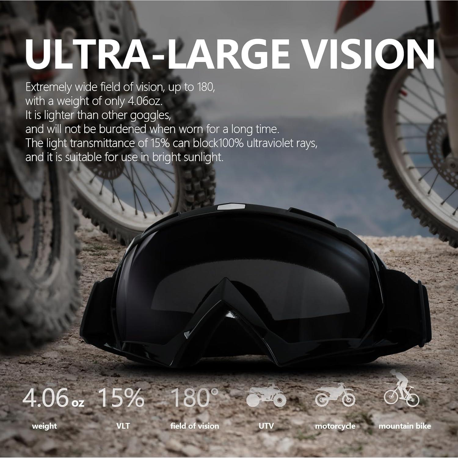 Gafas de Motocross GGBuy para Adultos UV400 Antiempañamiento