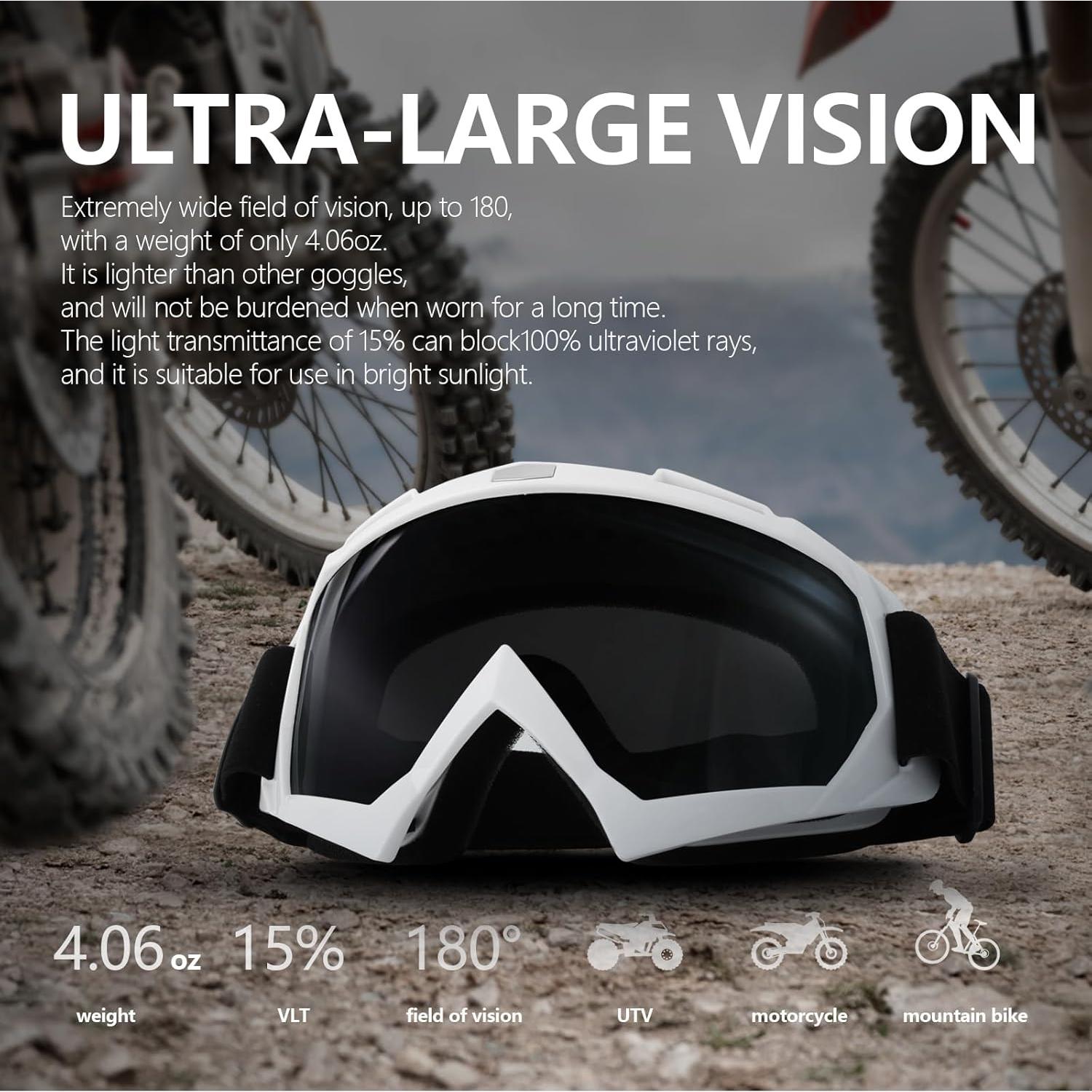 Gafas de Motocicleta GGBuy para Motocross UV400 Ajustables