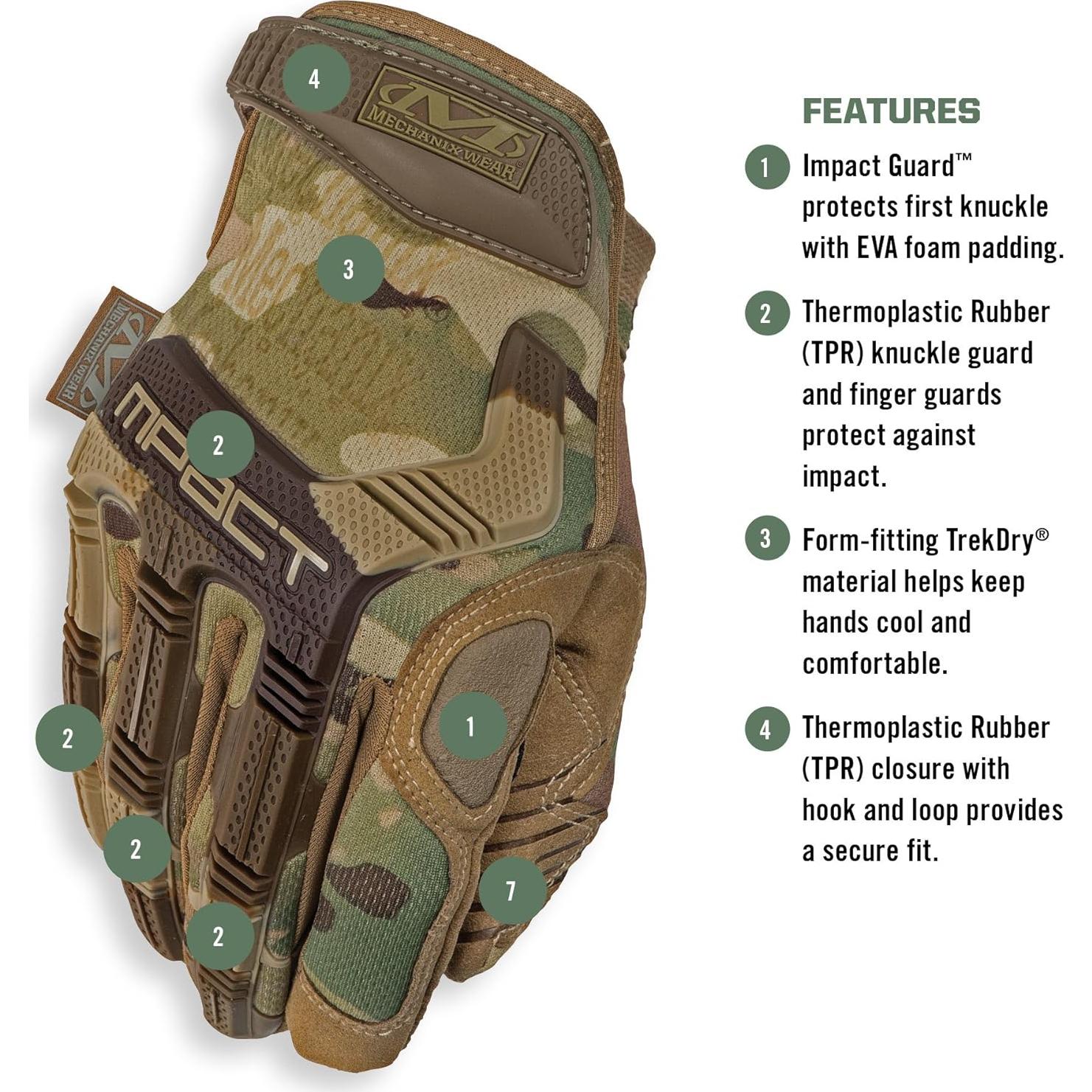 Guantes Tácticos Mechanix Wear M-Pact Camuflaje Grande