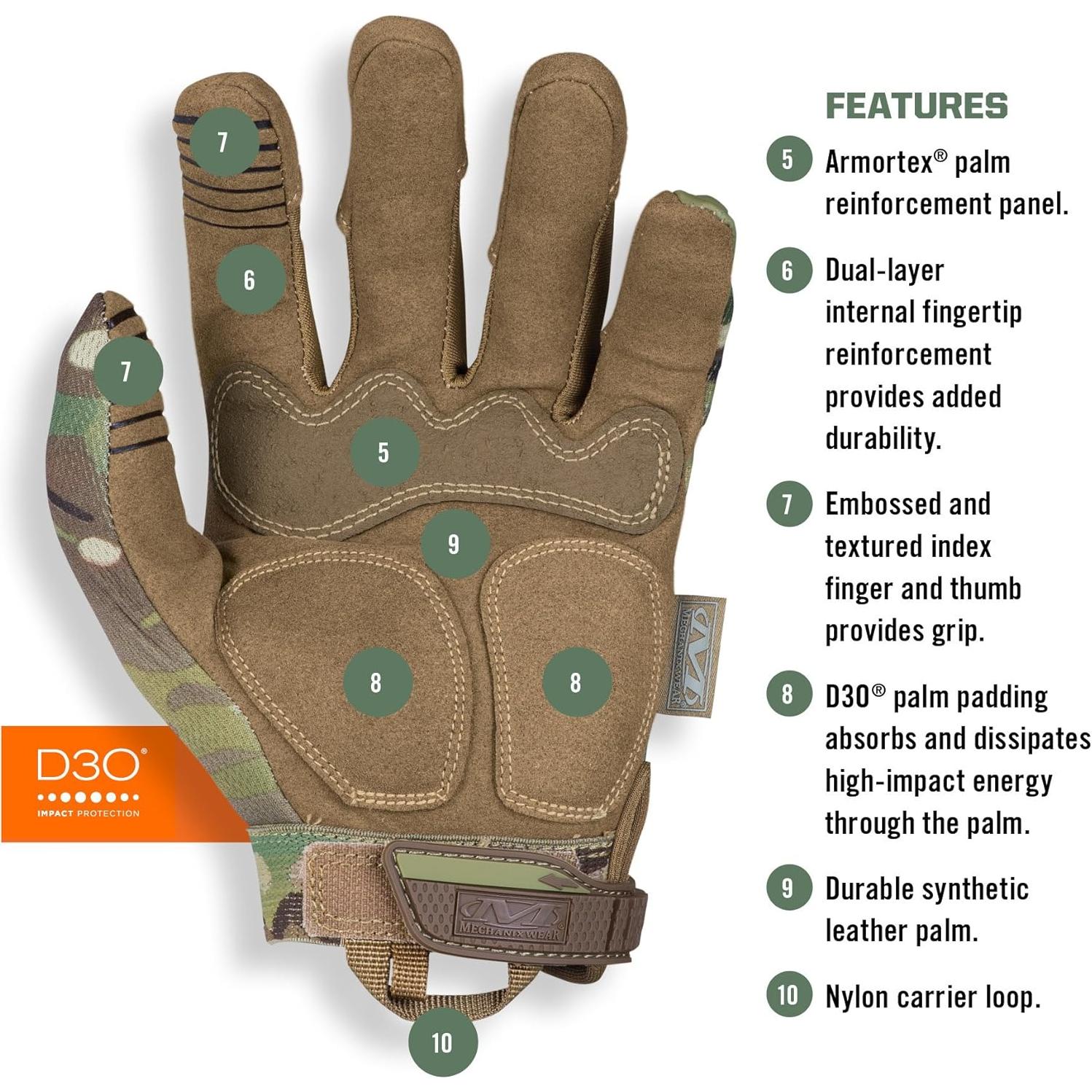 Guantes Tácticos Mechanix Wear M-Pact Camuflaje Grande