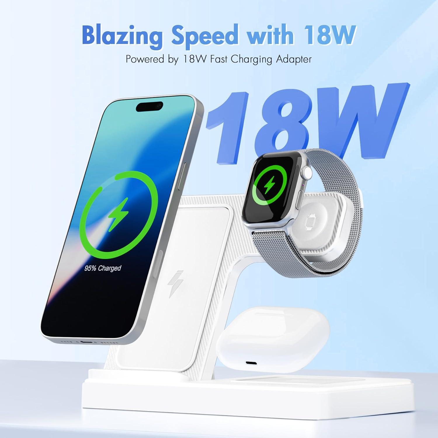 Estación de Carga Inalámbrica 3 en 1 SMILE STATION para Apple