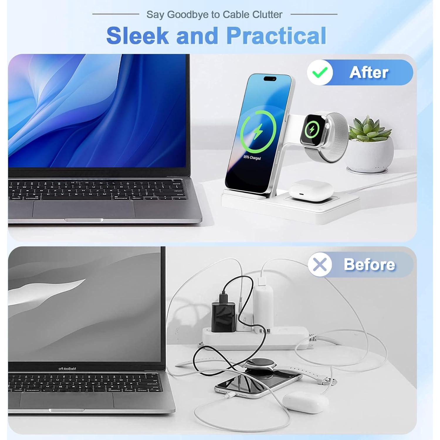 Estación de Carga Inalámbrica 3 en 1 SMILE STATION para Apple