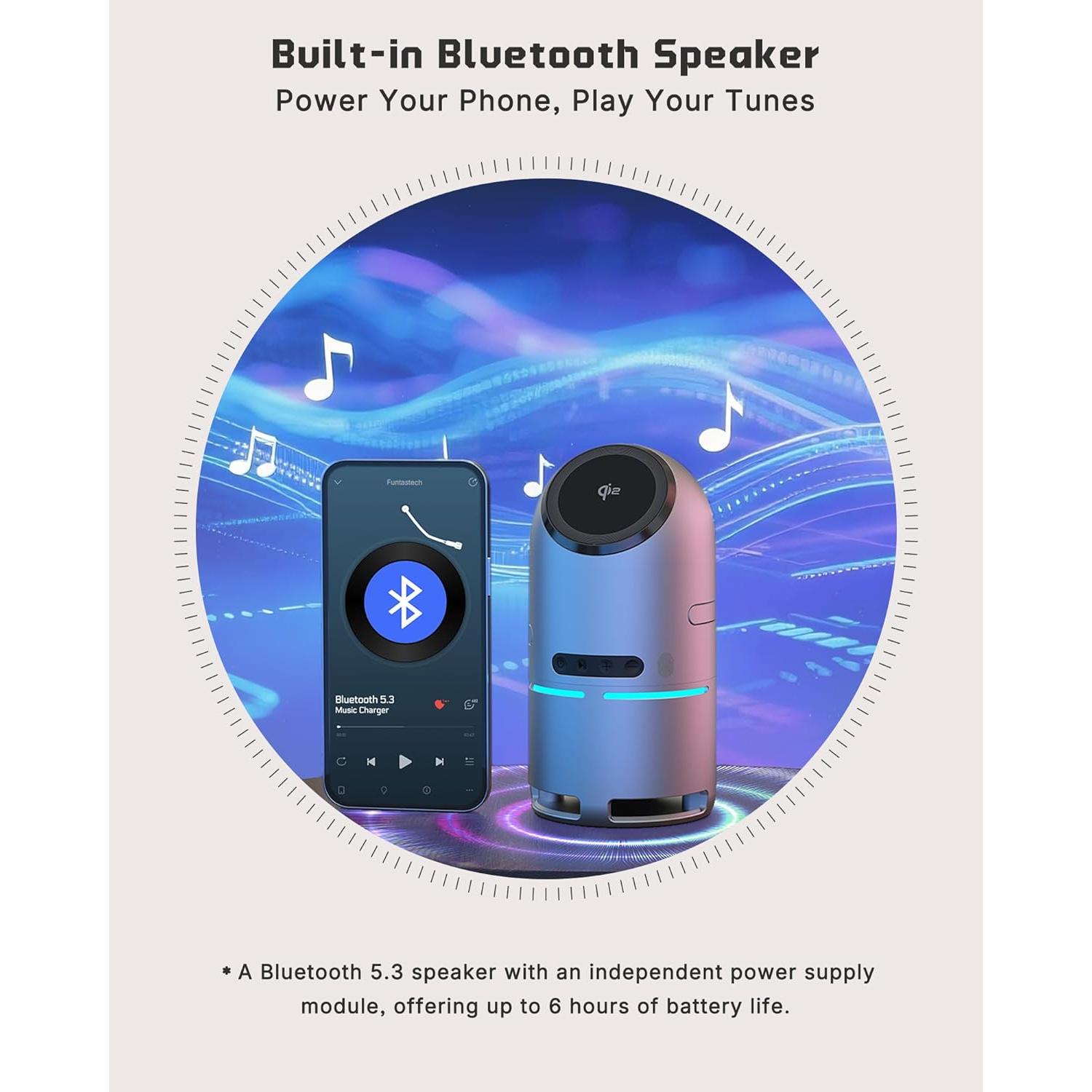 Estación de Carga Inalámbrica 3-en-1 Funtastech CS-S9B 30W