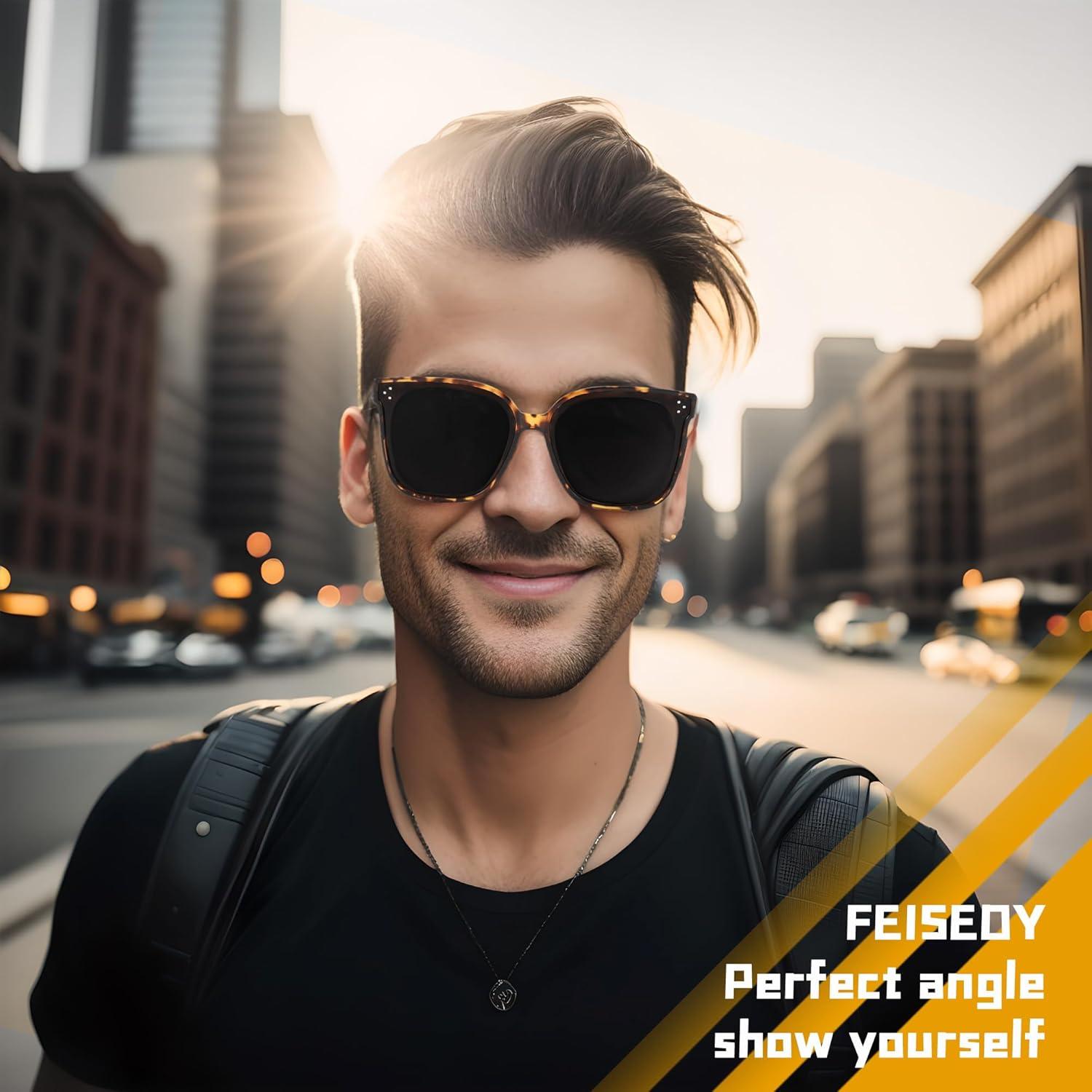 Gafas de sol polarizadas FEISEDY - Marco cuadrado UV400