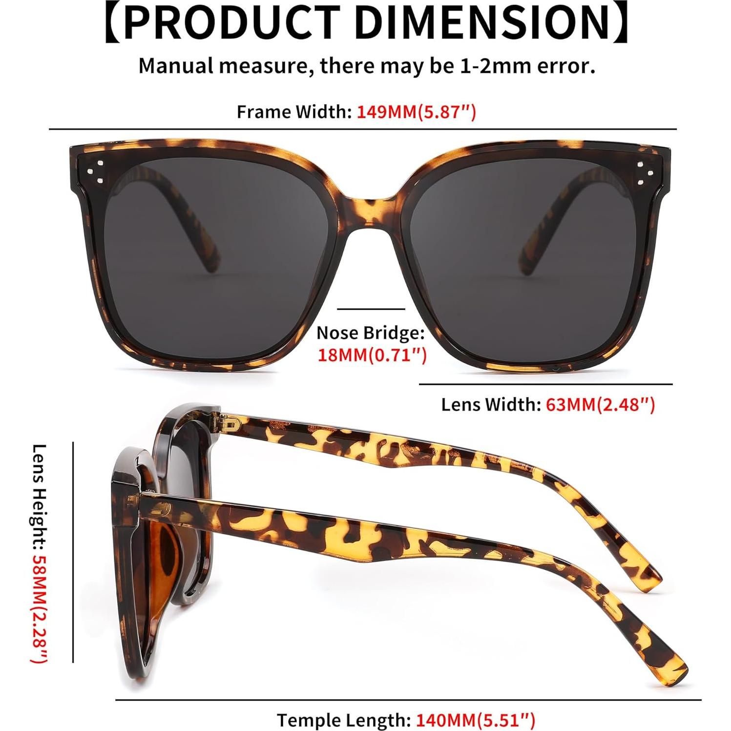 Gafas de sol polarizadas FEISEDY - Marco cuadrado UV400