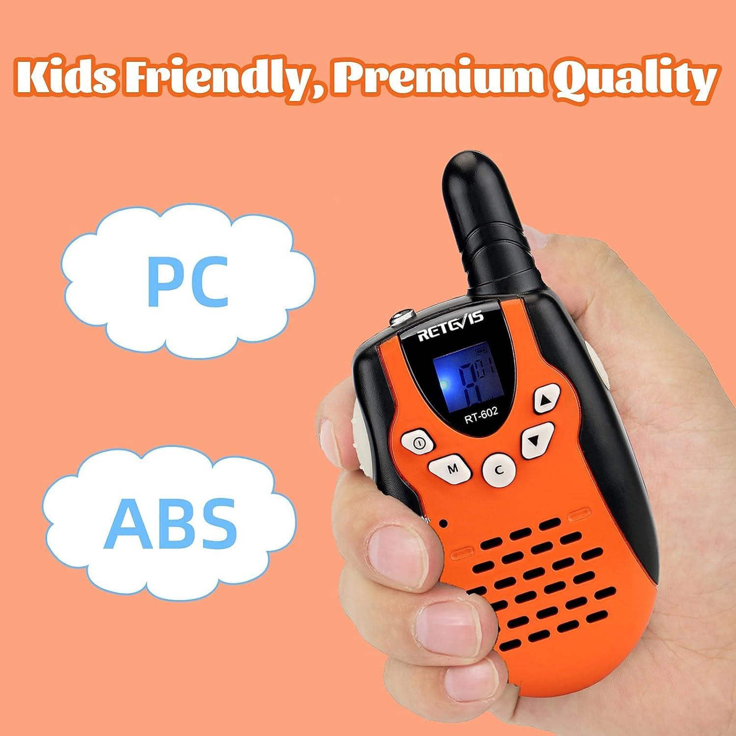 Walkie Talkies Retevis RT602 Recargables para Niños Naranja