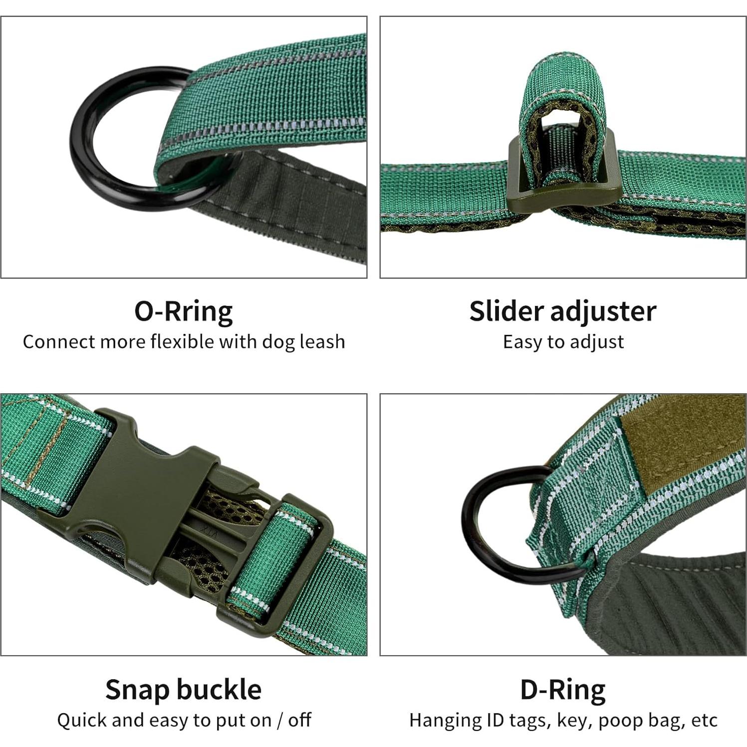 Arnés para Perros Annchwool Sin Tirones Verde L Acolchado Reflectante