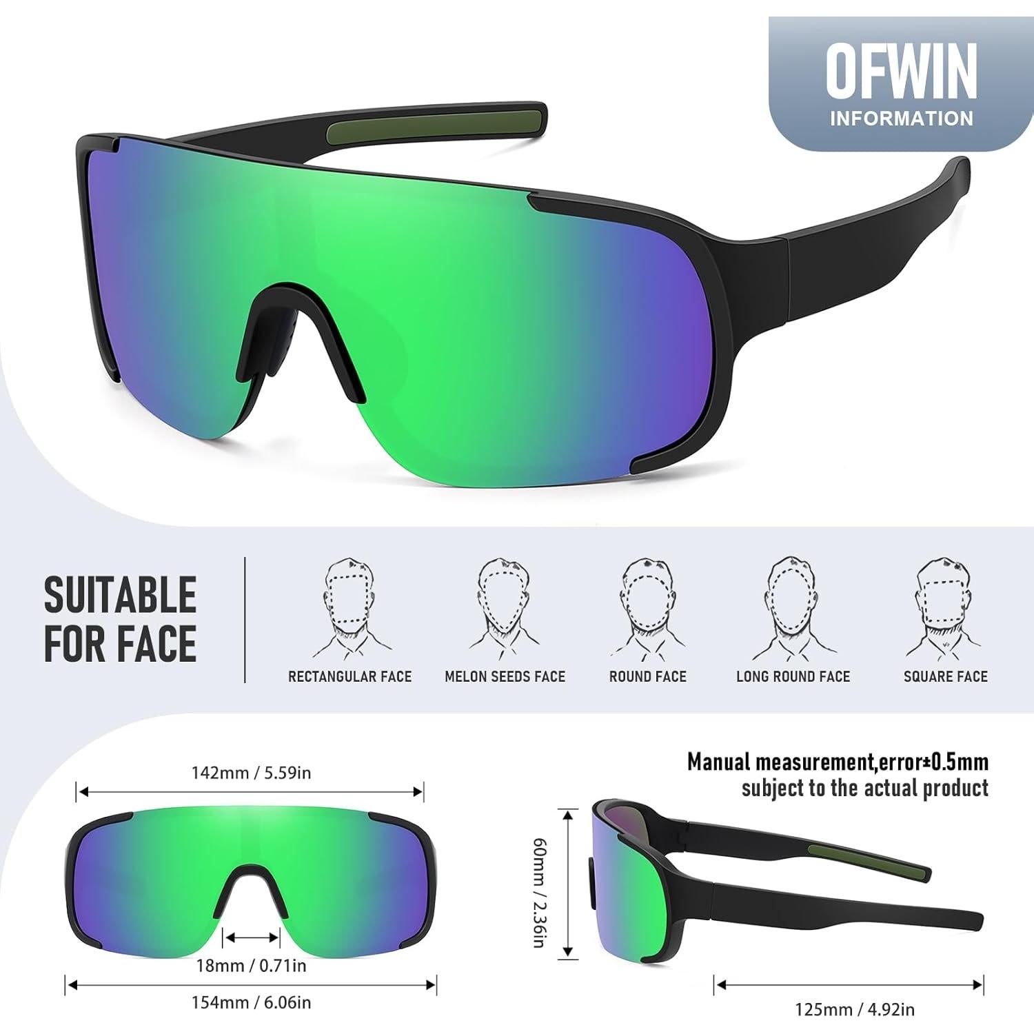 Gafas de sol deportivas Ofwin UV400 para ciclismo y pesca