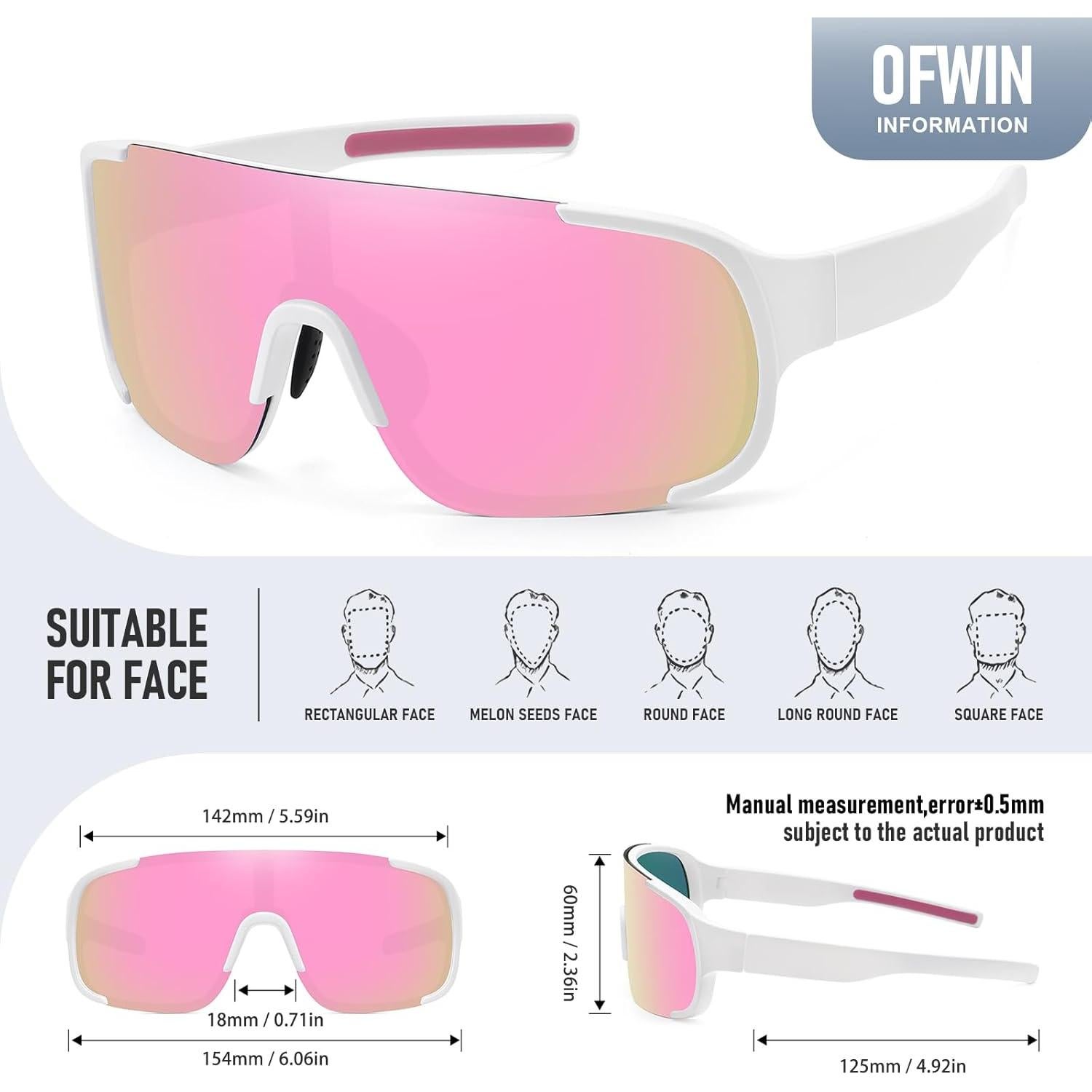 Gafas de sol deportivas Ofwin UV400 para pesca y running