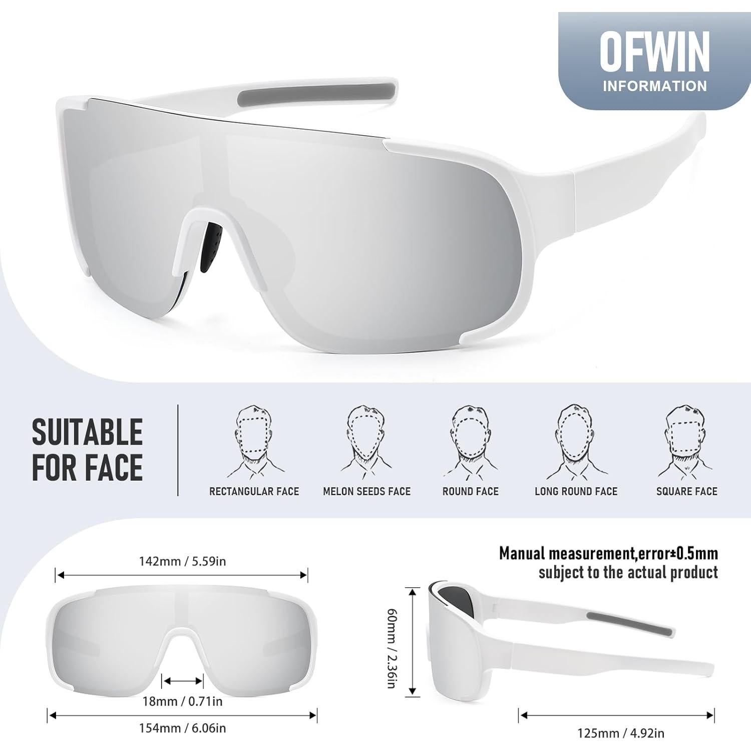 Gafas de sol deportivas Ofwin UV400 para pesca y running