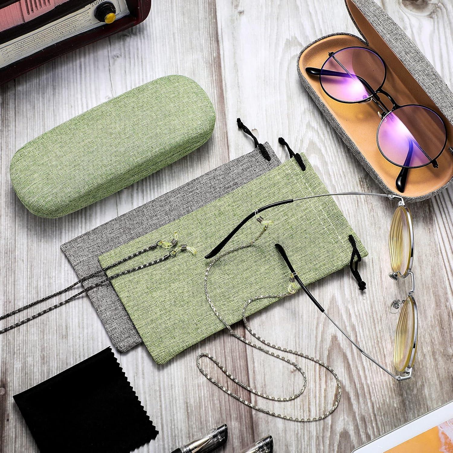 Frienda Funda Dura para Gafas 2 Set Verde y Gris