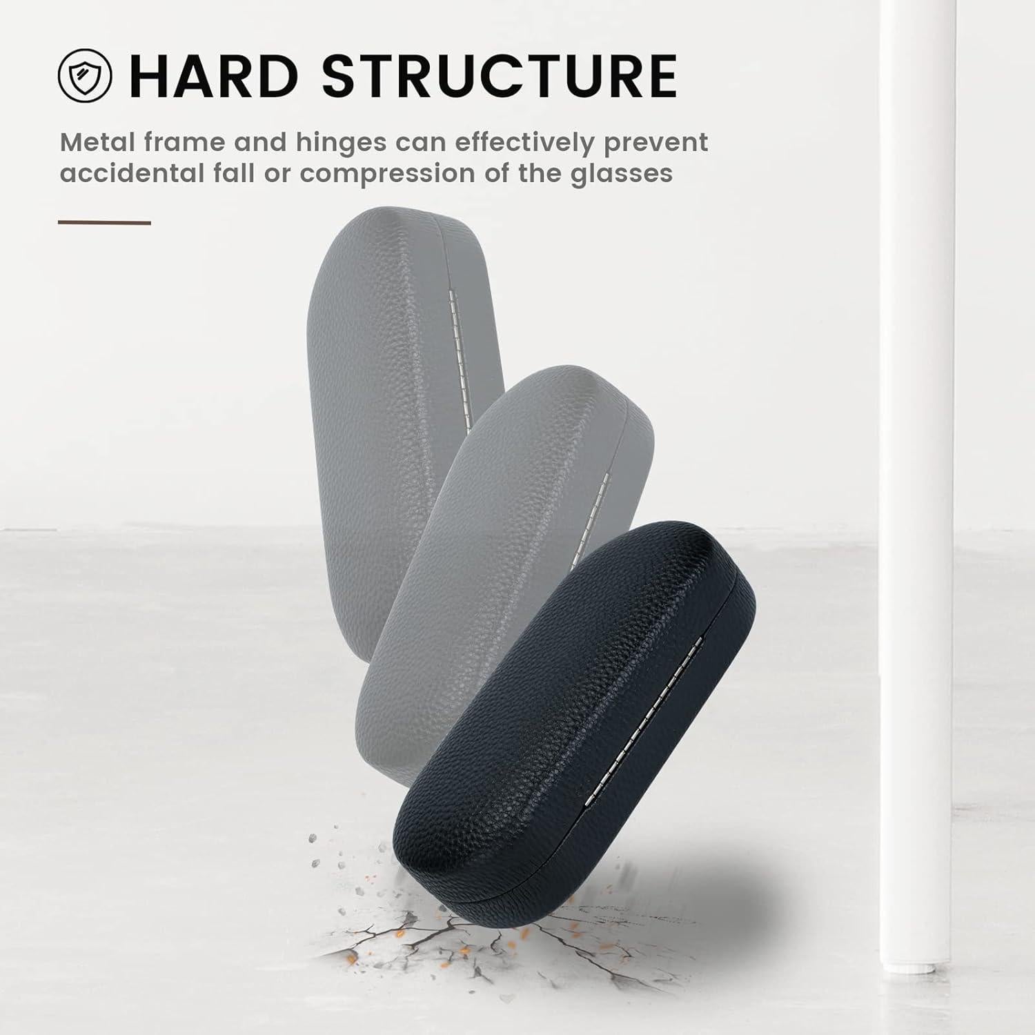 Funda Dura de Cuero Molshine para Gafas de Sol Grande