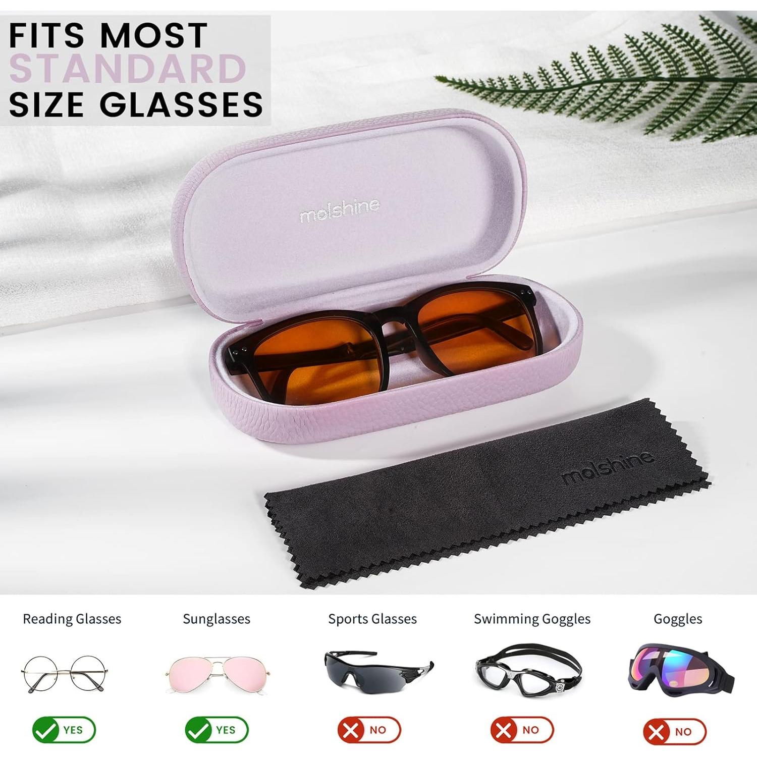 Funda Dura de Cuero Molshine para Gafas de Sol Grande