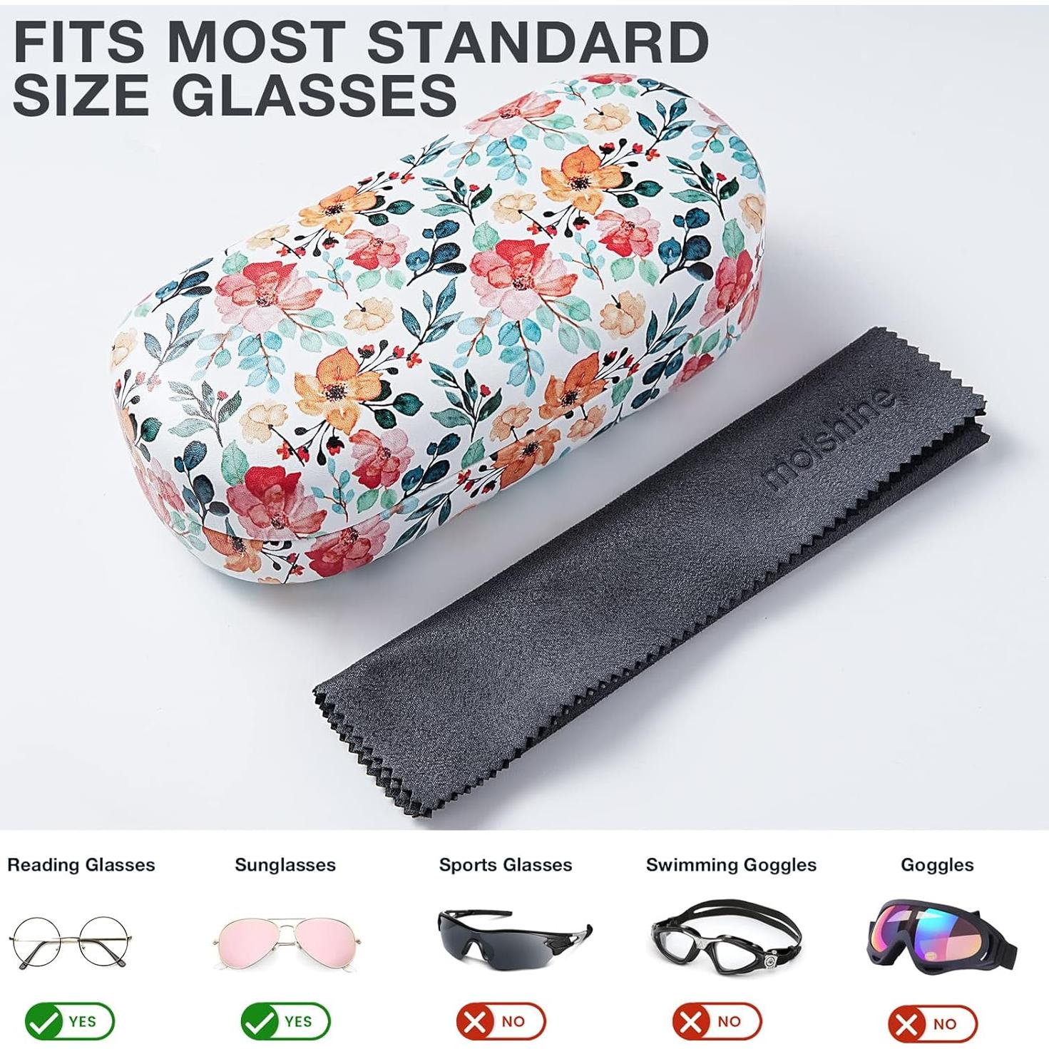 Molshine Funda Dura de Cuero para Gafas de Sol Grande