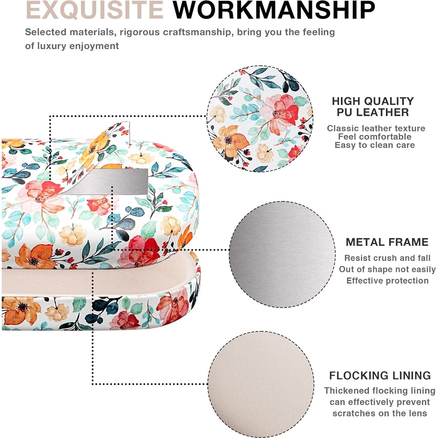 Molshine Funda Dura de Cuero para Gafas de Sol Grande