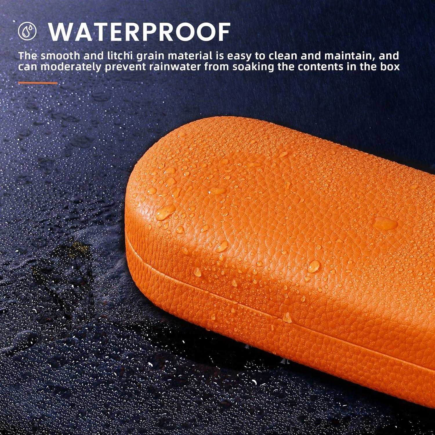 Molshine Funda Dura de Cuero para Gafas Unisex Naranja